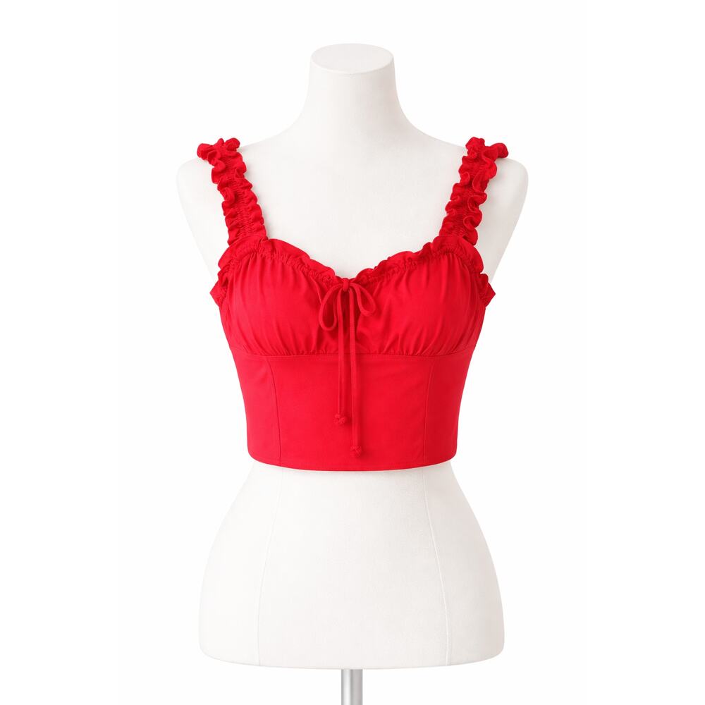 NWT Babydoll Coquette Crop Top Womens Size L Cottagecore 90s Y2K Milkmaid - Picture 1 of 4